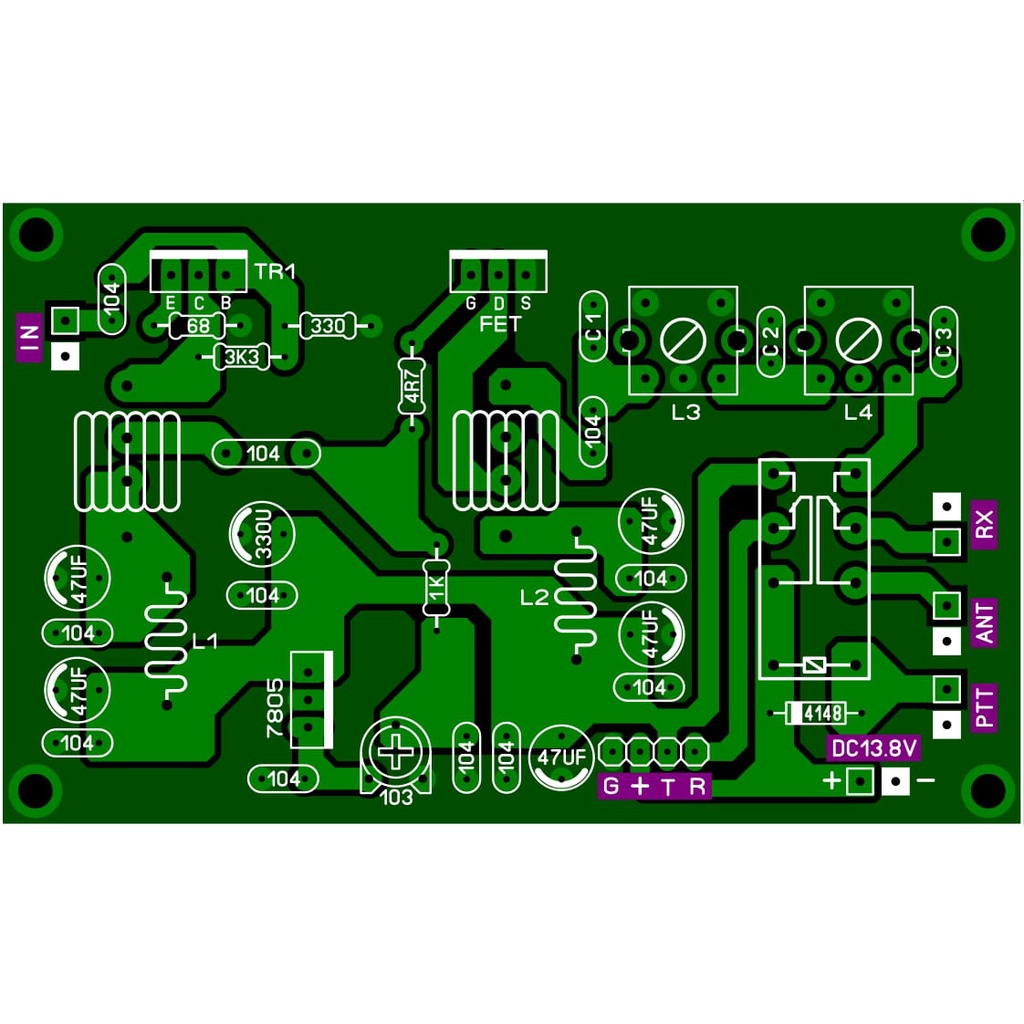 PCB LINIER 5-20 watt  HF  radio allbander