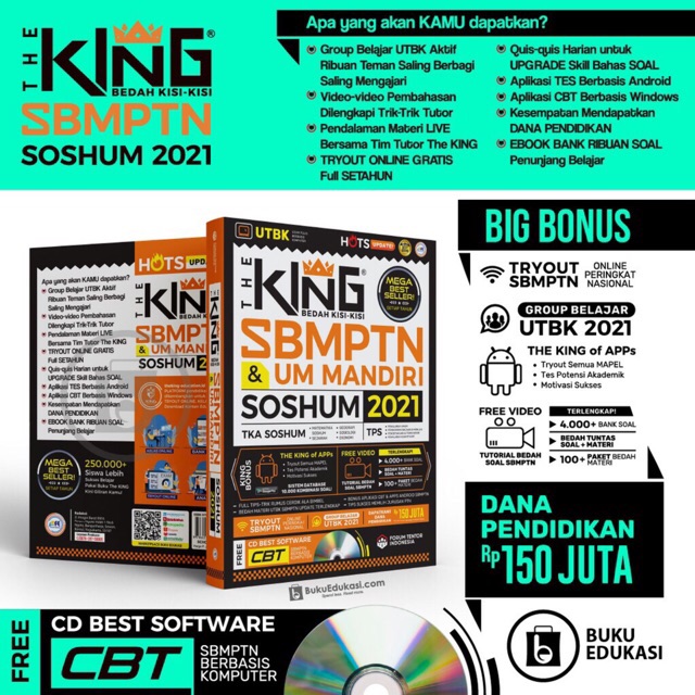 BUKU SBMPTN UTBK 2021  SOSHUM THE KING BEDAH KISI KISI 