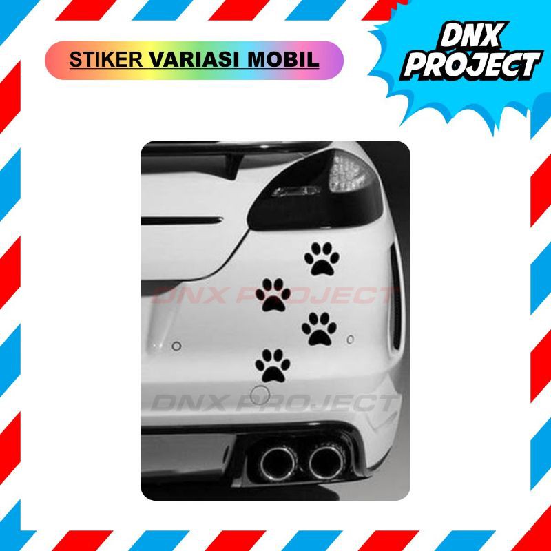 Stiker Mobil Motor Kaca Body Dog Paw Sticker Lucu Kaki Anjing kecil