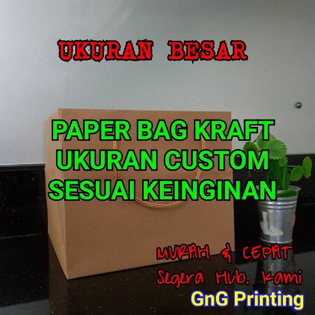 

Paper Bag Kraft Uk. Besar Bisa Custom , Kantong Kertas, Paper Bag, Min 20pcs
