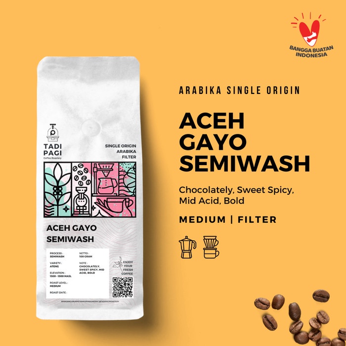 

Tadi Pagi Coffee Roastery Arabika Gayo Semi Wash 200gr Roast Bean Coffee - Kopi Biji Matang