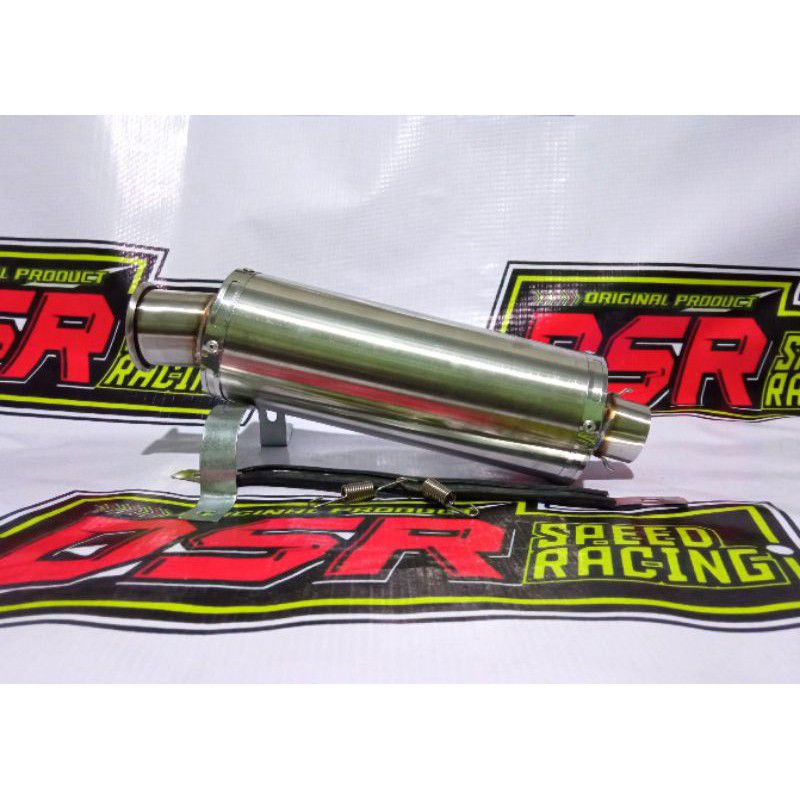 SILENCER KNALPOT RACING CUSTOM inlet 38 untuk Motor BEAT VARIO 110 125  LED Bonus Peer Dan Klem