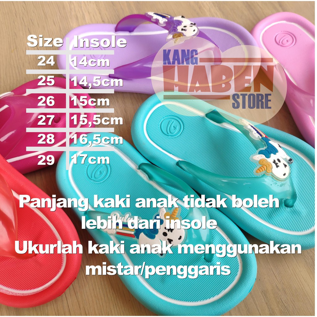 Sandal Anak Perempuan Balita Karet Dengan Karakter Kuda Unicorn Dulux 311D