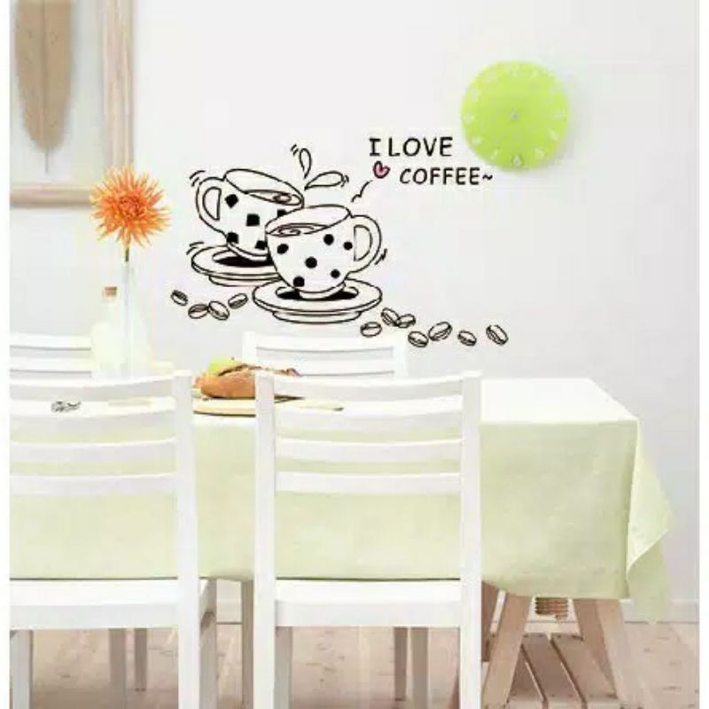 wallsticker i love coffee wallpaper hokkyshop