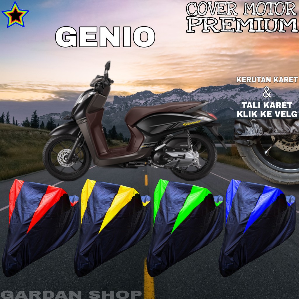 Sarung Motor GENIO Hitam KOMBINASI Body Cover Penutup Genio PREMIUM