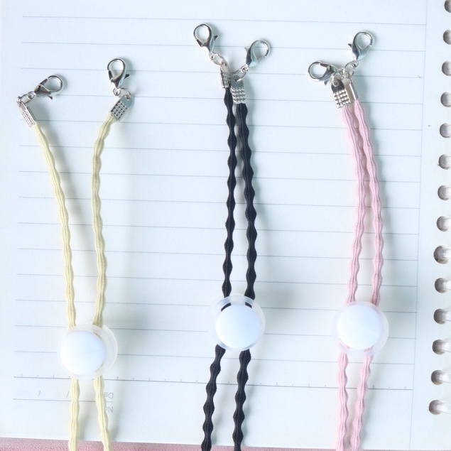 Strap Konektor Polos - Tali Karet Padi - Boba - Warna Pastel