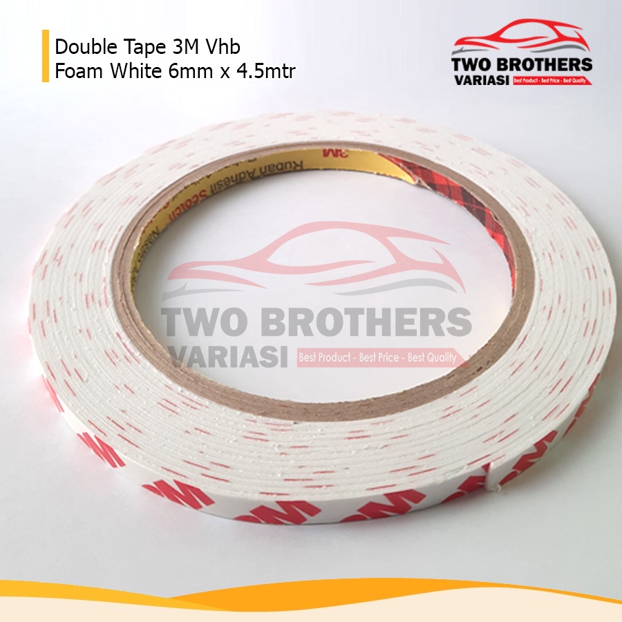 Double tape 3M foam White 6mm x 4mtr