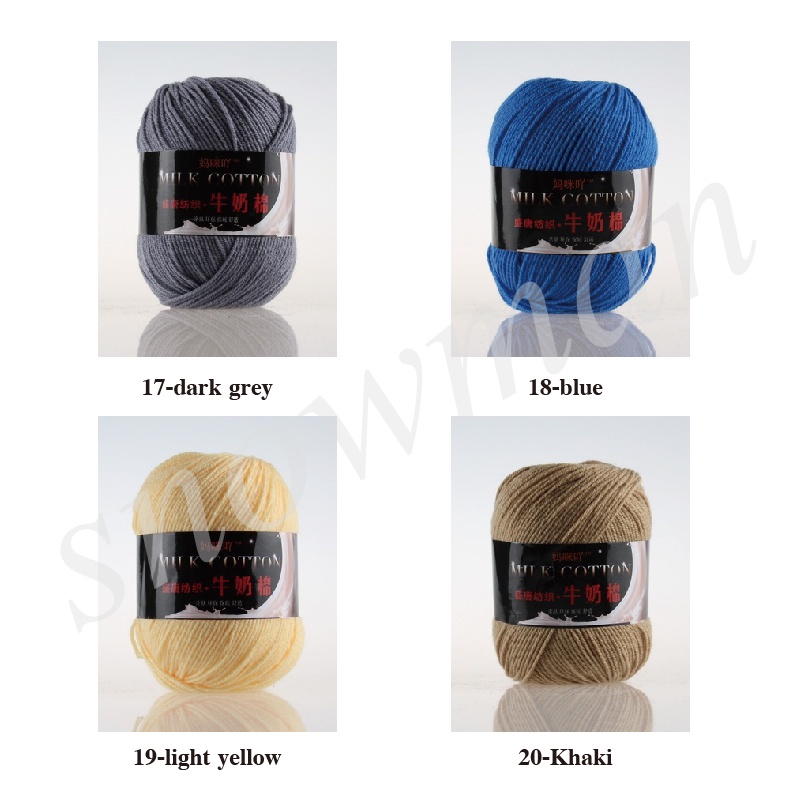 Benang rajut katun susu 3ply/50 Grams/Ball 3 plys Milk Cotton Crochet Yarn For Knitting Hand Knitting Crochet DIY Milk Cotton yarn