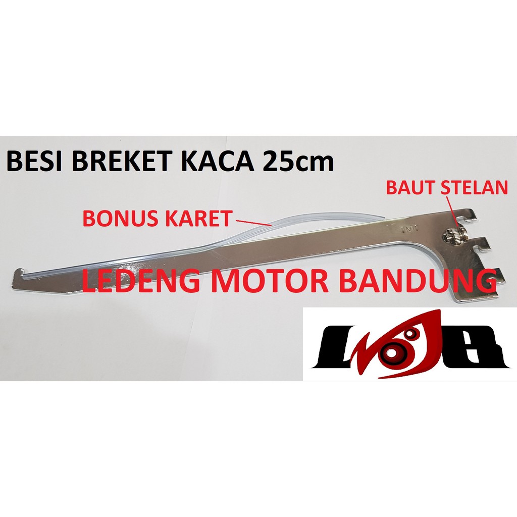 Breket Kaca 25cm Besi Penyangga Dudukan Ambalan Stainless Bracket Rak