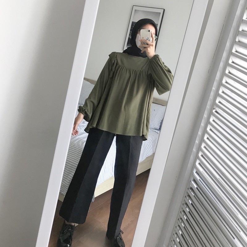 1KG MUAT 5PCS | SHENA TOP BIANCA HELWA BLOUSE RUFFLE AIRFLOW CRINKLE HITS OOTD SELEBGRAM FASHION GROSIR WANITA