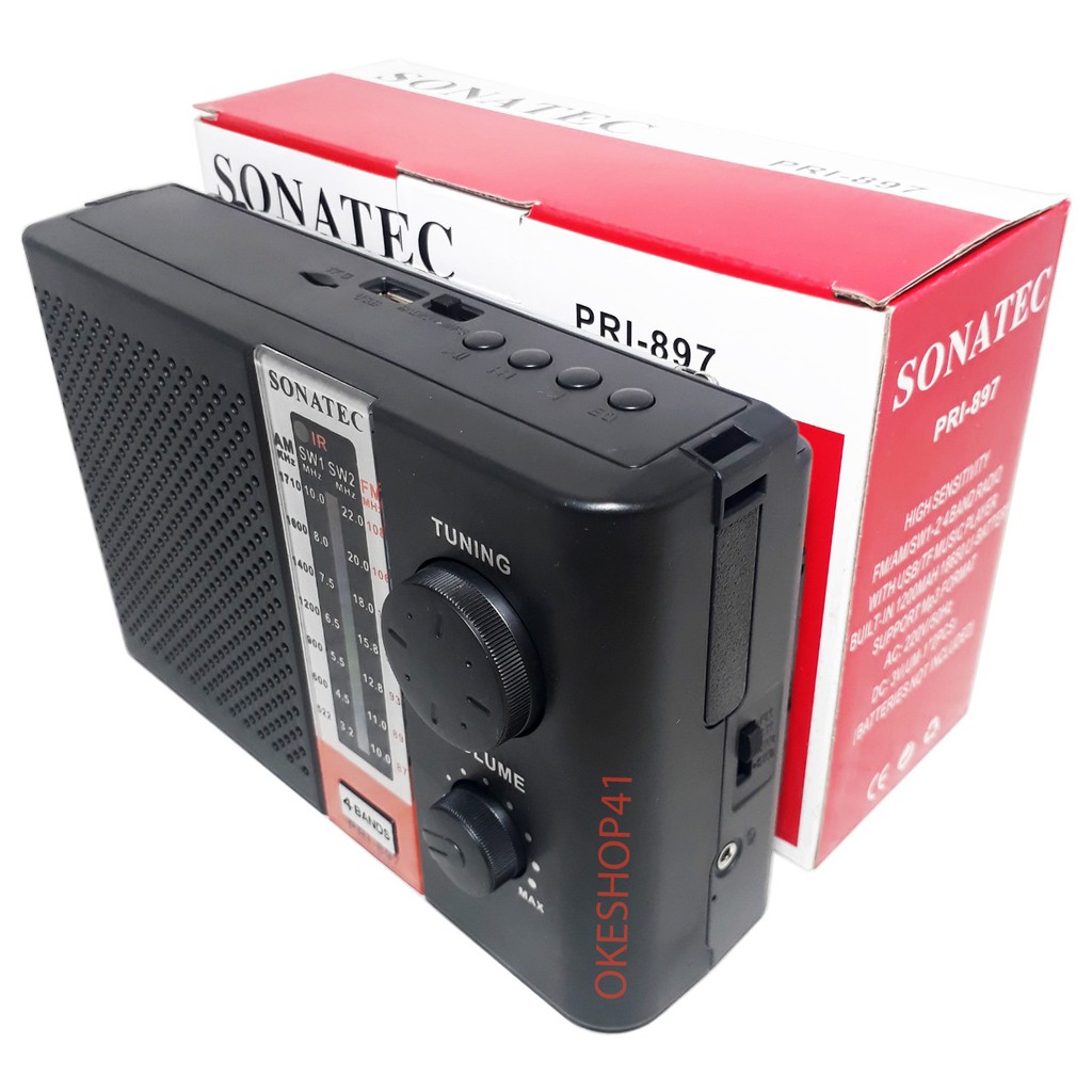 Radio Sonatec PRI-897 USB SD MP3 AM-FM Portable Radio