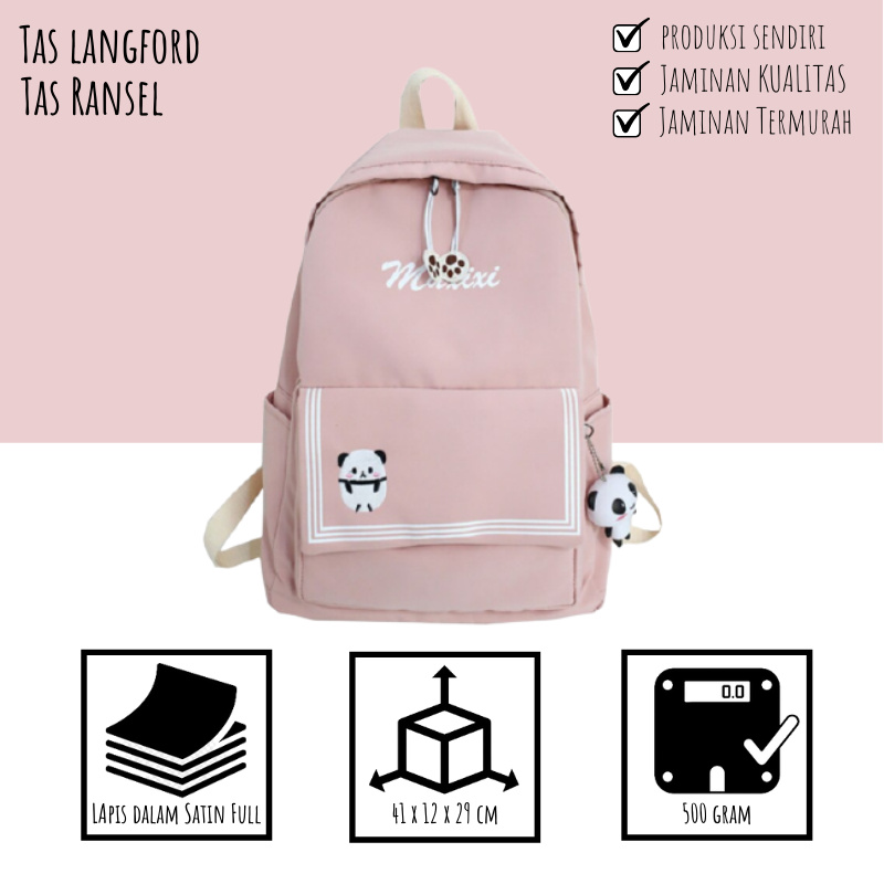 Tas Ransel Wanita - Tas Sekolah Kuliah Kerja Traveling Remaja Dewasa Model Korea Bagus Fashion Stylish Terbaru Murah Kekinian Besar Lucu Simple Casual Elegan Import Lokal Original Perempuan Cewek