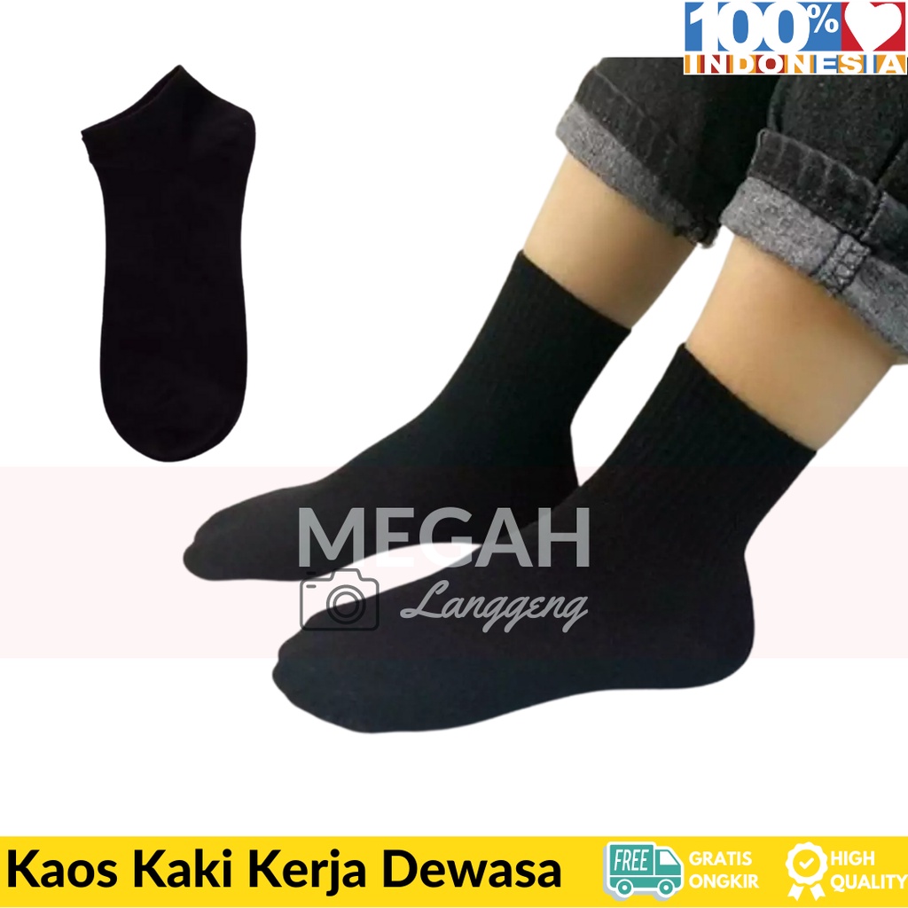 isi 6 pasang kaos kaki kerja sport hitam polos unisex - kaus kaki pendek wanita kaus kaki polos warna hitam -kaus kaki pendek wanita kaus kaki polos- kaos kaki kerja pria hitam polos semata kaki - Megah Langgeng Store