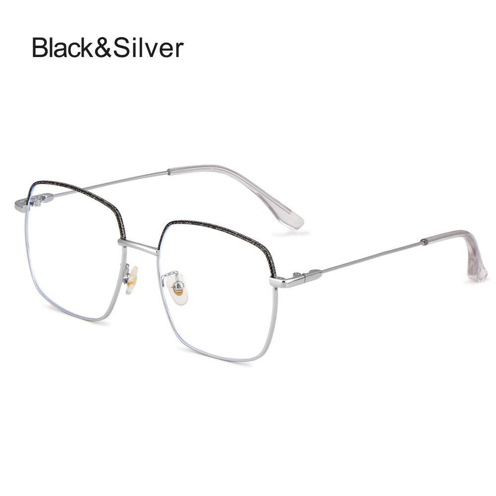 R-flower Vintage Square Kacamata Anti-Letih Spectacles Perlindungan Radiasi Diamond Frame Eyewear