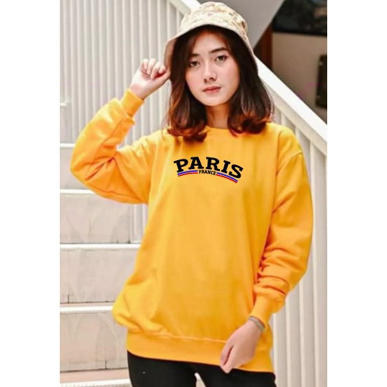 Kaos Lengan Panjang paris france / Kaos Sweatshirt / Atasan Wanita / Atasan Wanita Lengan Panjang