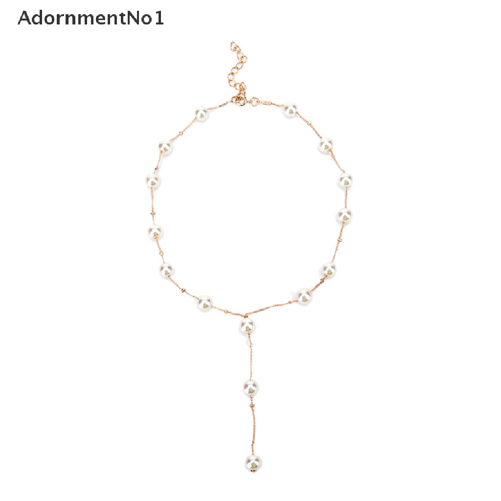 (AdornmentNo1) Set Kalung + Gelang + Anting Gantung Tusuk Lapis Emas Multilayer Aksen Mutiara Imitasi Untuk Wanita