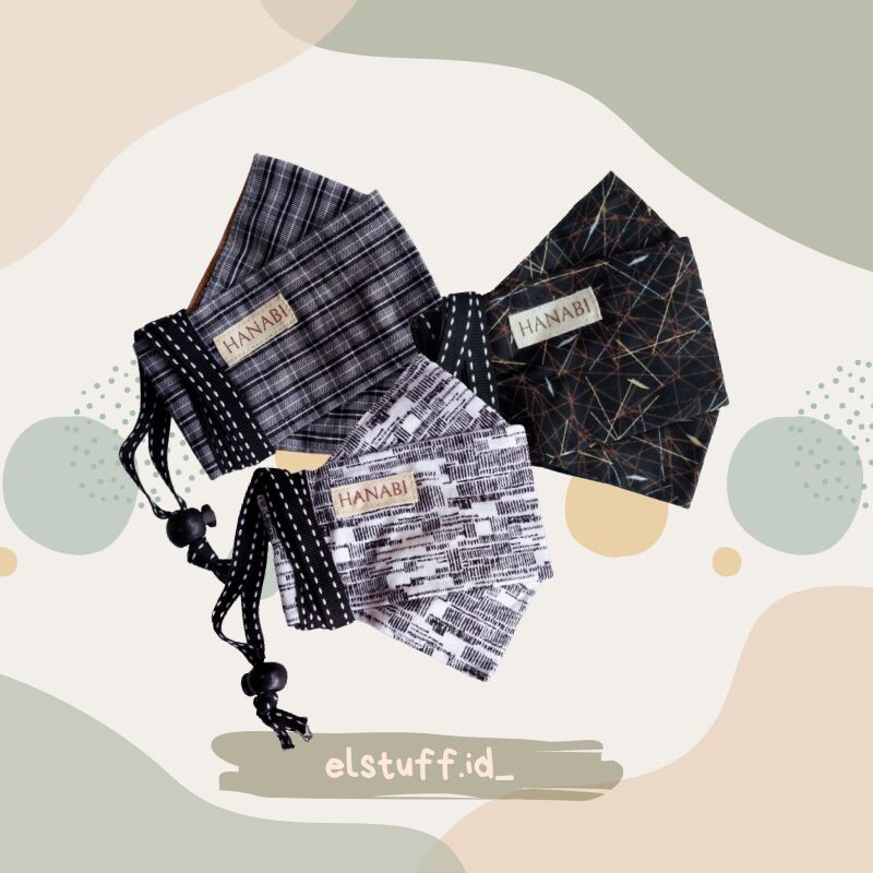 MASKER KAIN 3D HANABI (3 LAPIS)/ Masker Kain Dewasa/ Masker Kain Marue/ Masker Kain/ Masker polos