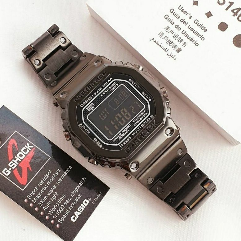 Premium (RRW) Jam Tangan Pria GSHOCK Stainless Steel CASIO GMW B-5000 Jam Tangan Digital Rantai