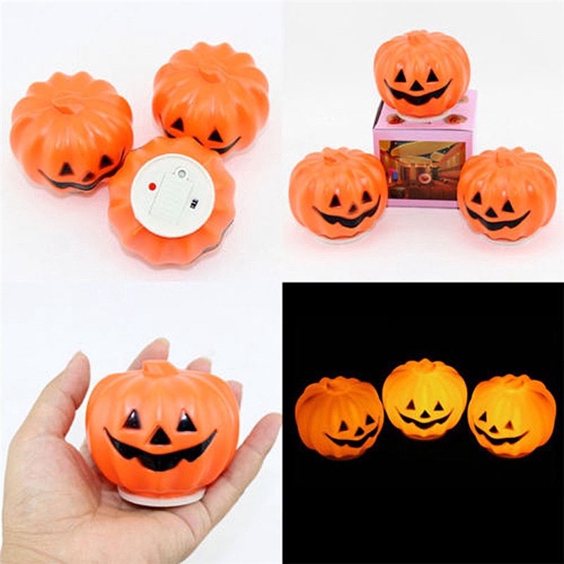 Lampu Malam Led Mini Bentuk Labu Halloween Untuk Dekorasi Kamar Anak