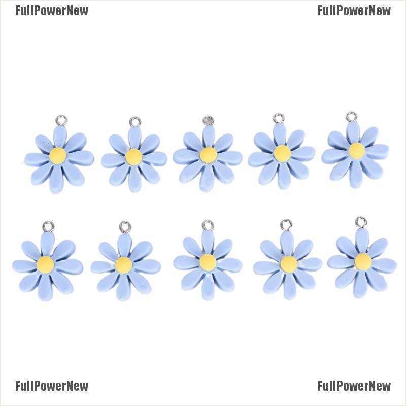 [FULLのJY] 10Pcs/Set Resin Little Daisy Sun Flower Charms Pendant Jewelry Making DIY Craft