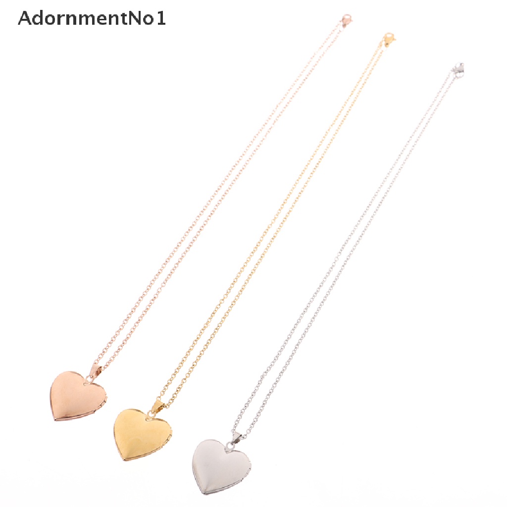 (AdornmentNo1) Kalung Rantai Dengan Liontin Locket Bentuk Hati Untuk Pria / Wanita