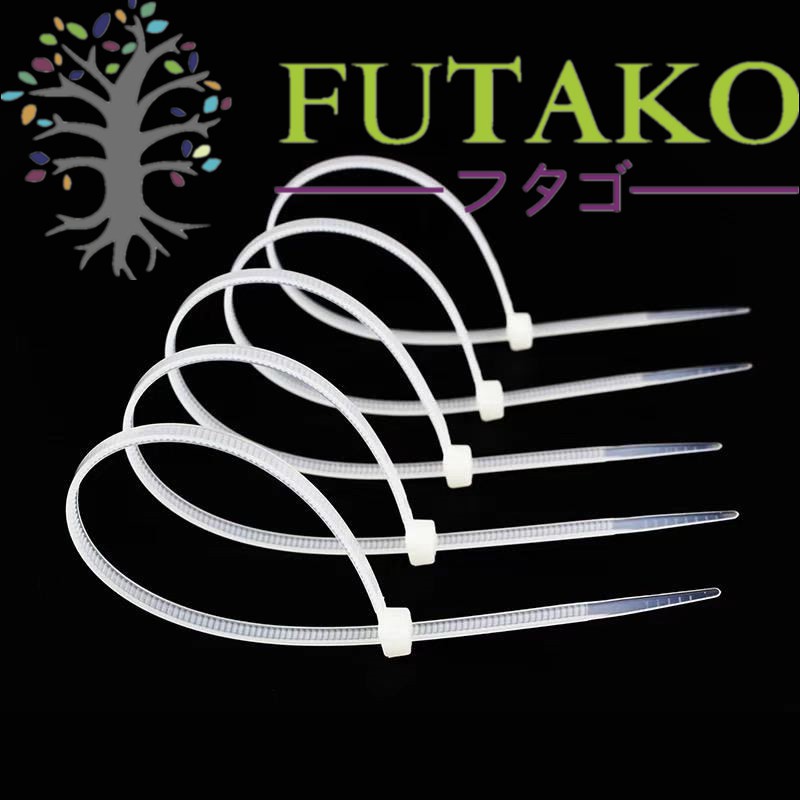 FUTAKO Kabel Ties 3.6x300mm putih / hitam Merk KTS 100 PCS / SATU PACK