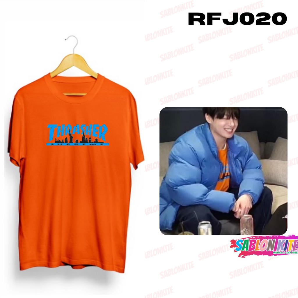 MURAH!!! KAOS KPOP JUNGKOOK TERBARU ORANGE RFJ020 COMBED 30S