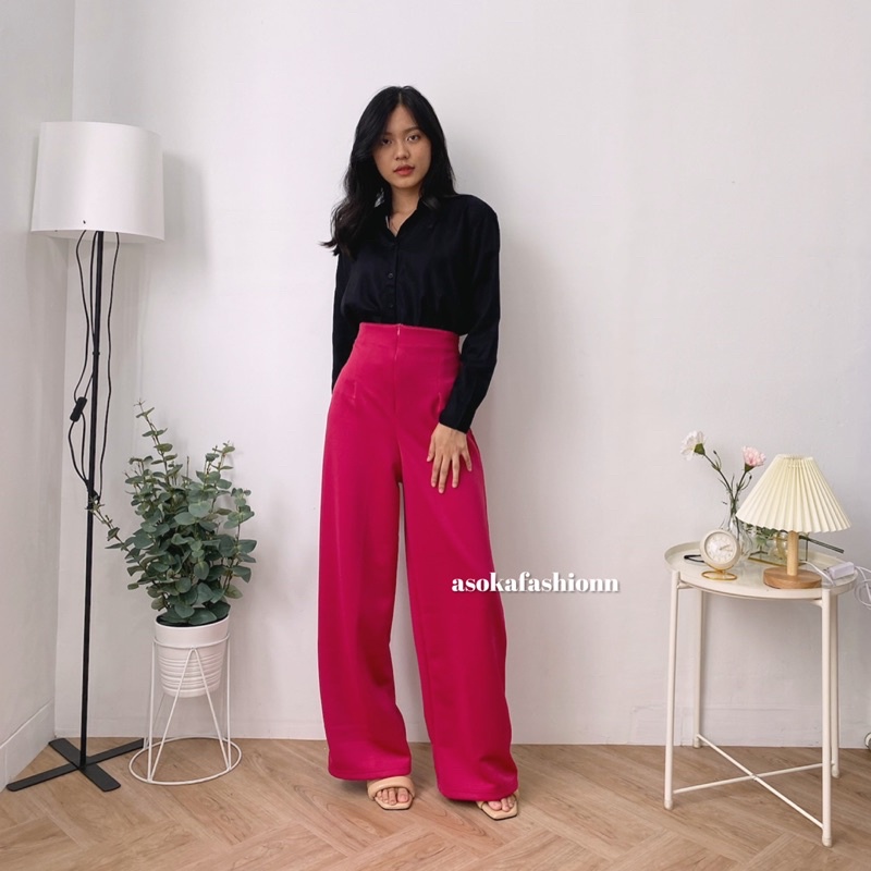 ASOKA Hana Highwaist Cullote Pants - Celana Kulot Highwaist Celana Wanita