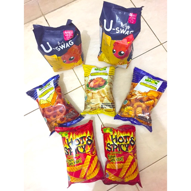MIAOW MIAOW SNACK U SWAG PRAWN CUTTLEFISH AYAM RING KEJU