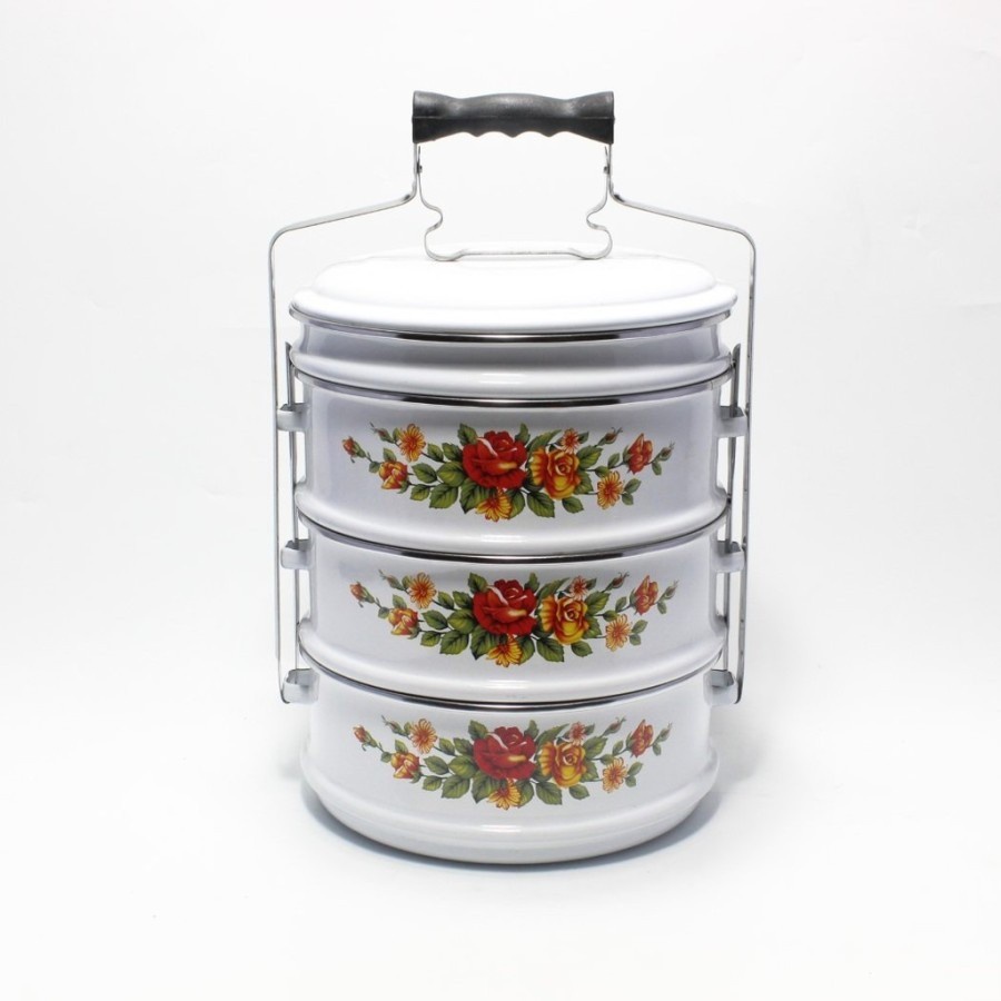 Rantang Enamel 3 Susun - Rantang Makanan Tahan Panas