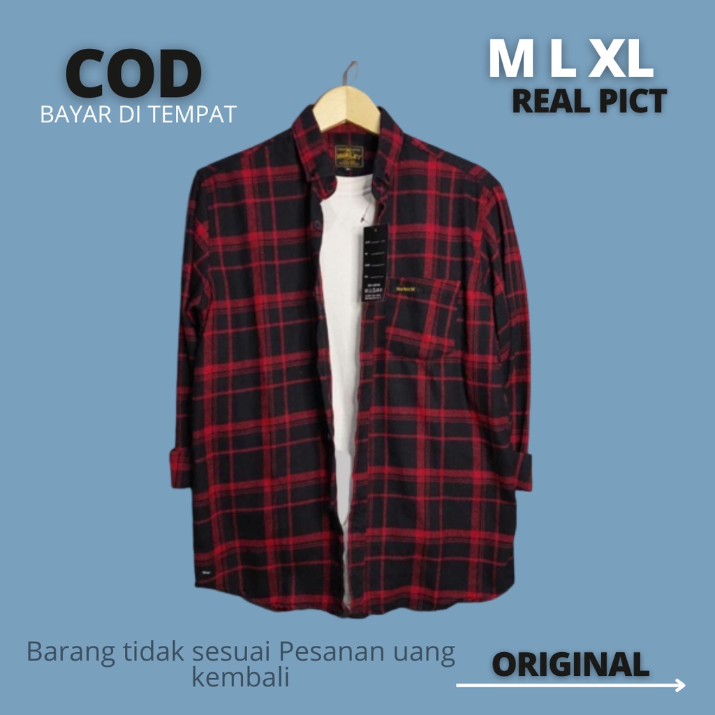 Hem Atasan Planel Laki Laki cewe Baju Hem Flannel Cowok Cewek Flanel Tartan Kemeja Panel Pria Wanita