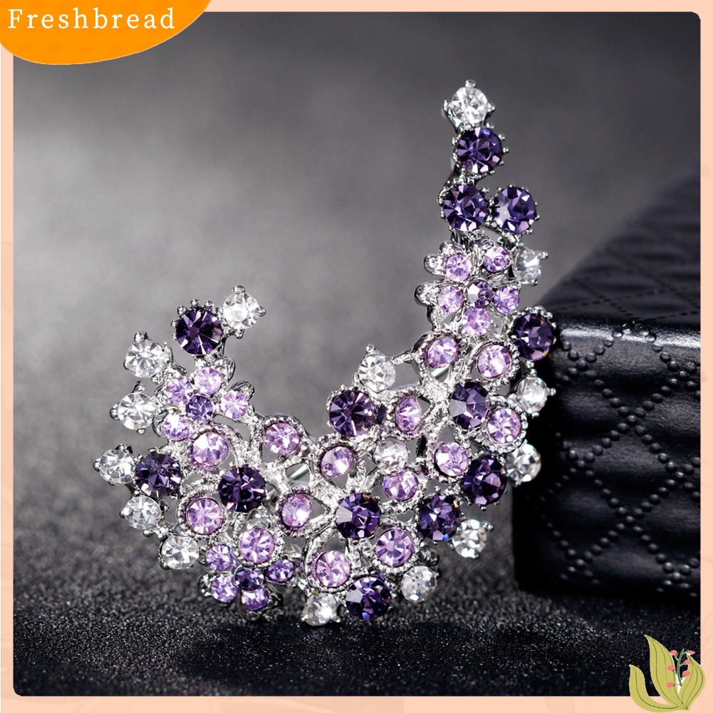 [ TERLARIS]Elegant Jewelry Flower Shiny Rhinestone Women's Scarf Brooch Pin Accessory Gift