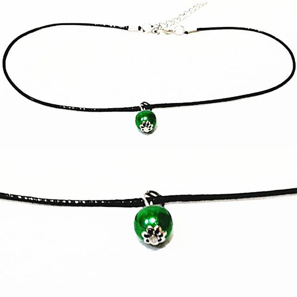 Baby Choker Necklace Dark Green Pearl | Kalung Handmade