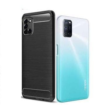 OPPO A92 Case Cover Casing Motif Carbon / Soft Case OPPO A92 2020 Warna HITAM