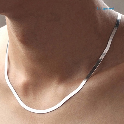 Kalung Choker Rantai Ular Lapis Silver Untuk Pria Dan Wanita