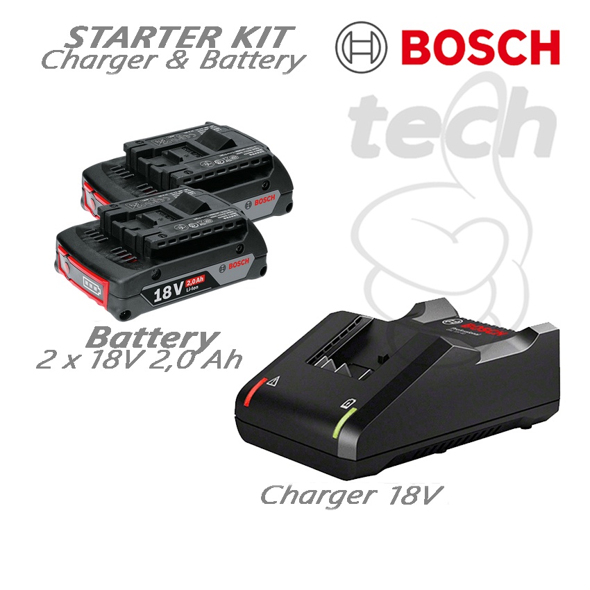 Bosch Starter-Set 2x Akku GBA 18V 4,0 Ah Ladegerät GAL 18V-40