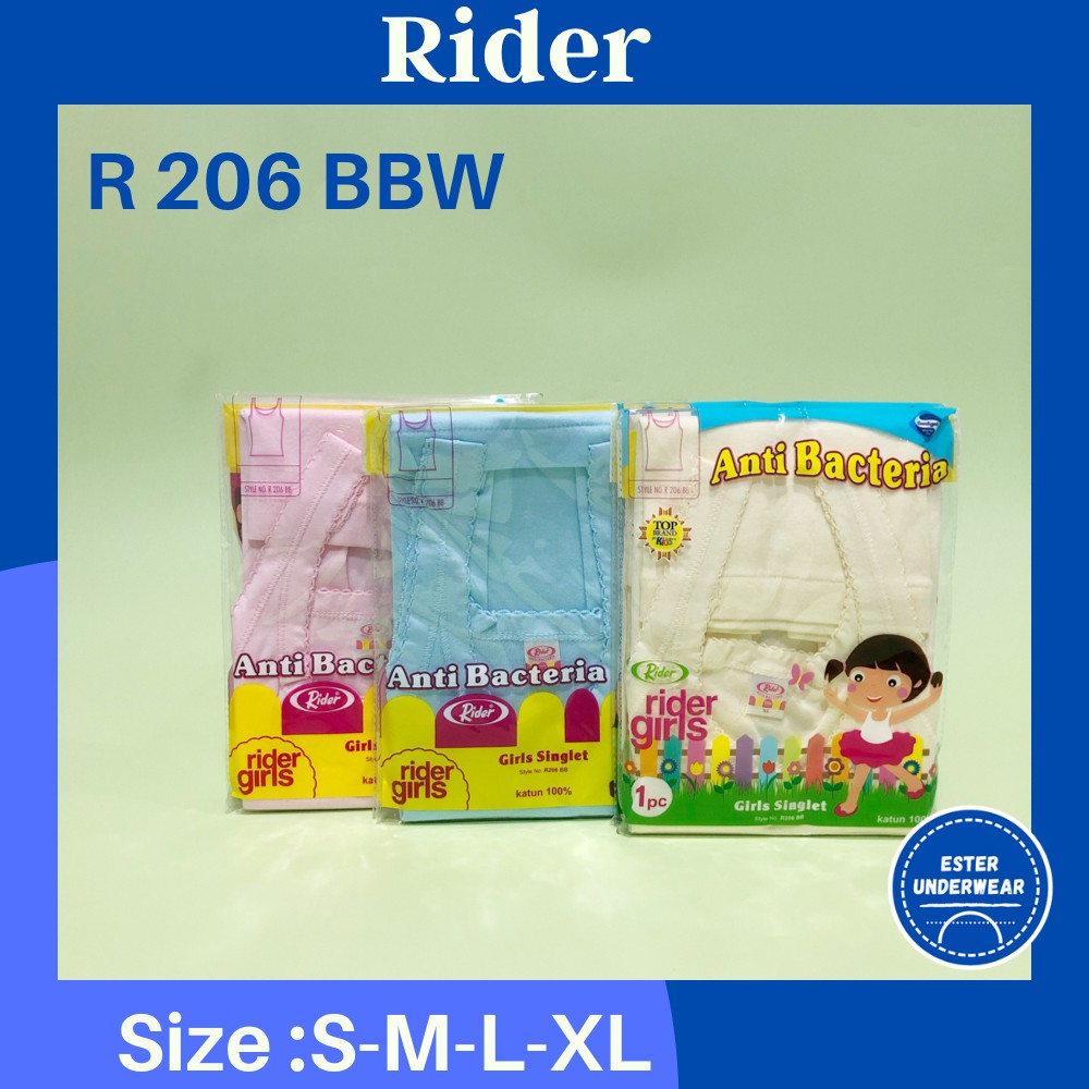 kaos singlet anak perempuan Rider R 206 BBW ISI-1PCS  Bahan Katun