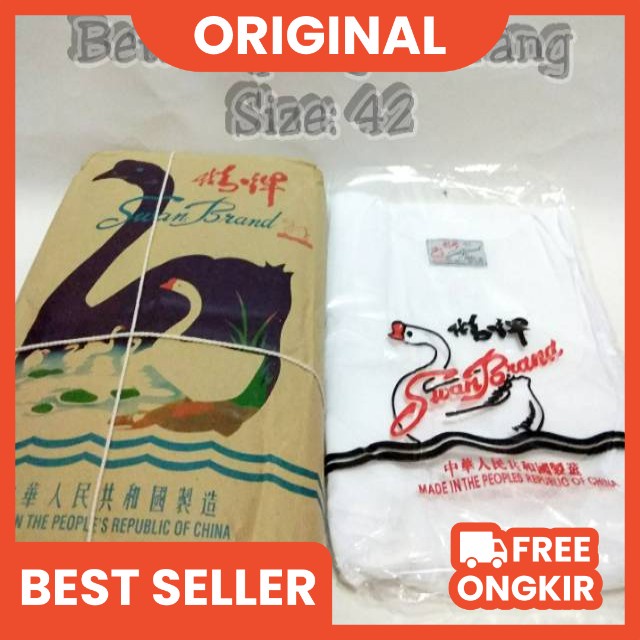 kaos oblong pria putih polos swan brand original