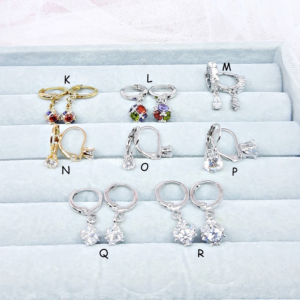 Perhiasan Anting Merek Xuping Asli Rhodium Premium Simple Putih Gold Silver - BE323