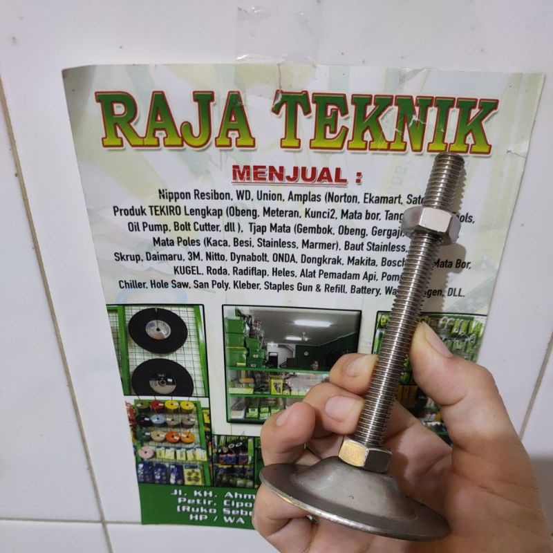 kaki meja stainless m10 x 100 / kaki meja stainless m10 x 10 cm foot adjuster stainless m10 x 100 / 