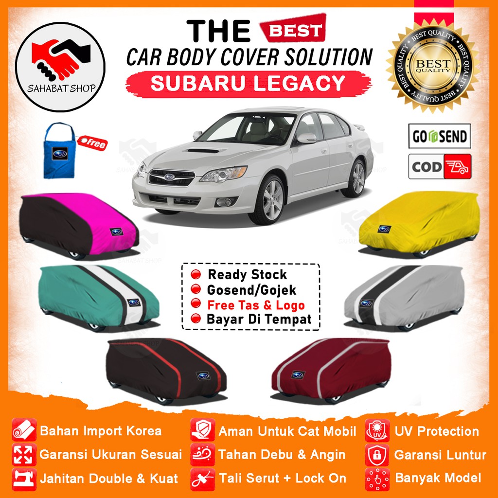 Sahabat Body Cover Mobil Sedan Subaru Legacy / Sarung Penutup Subaru Legacy Outdoor / Mantol Selimut Jas Tutup Pelindung Kerudung Mantol Pembungkus Kelambu Kerodong Tutupan Terpal Bungkus Mobil Sedan Legacy Waterproof Anti Air Model Orange