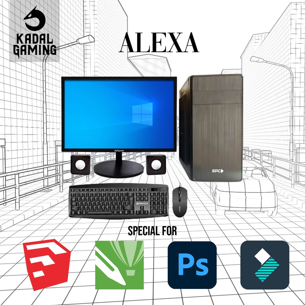 Komputer PC Fullset Desain Gambar Server Intel Xeon X3430 Nvidia Quadro 4GB Ram