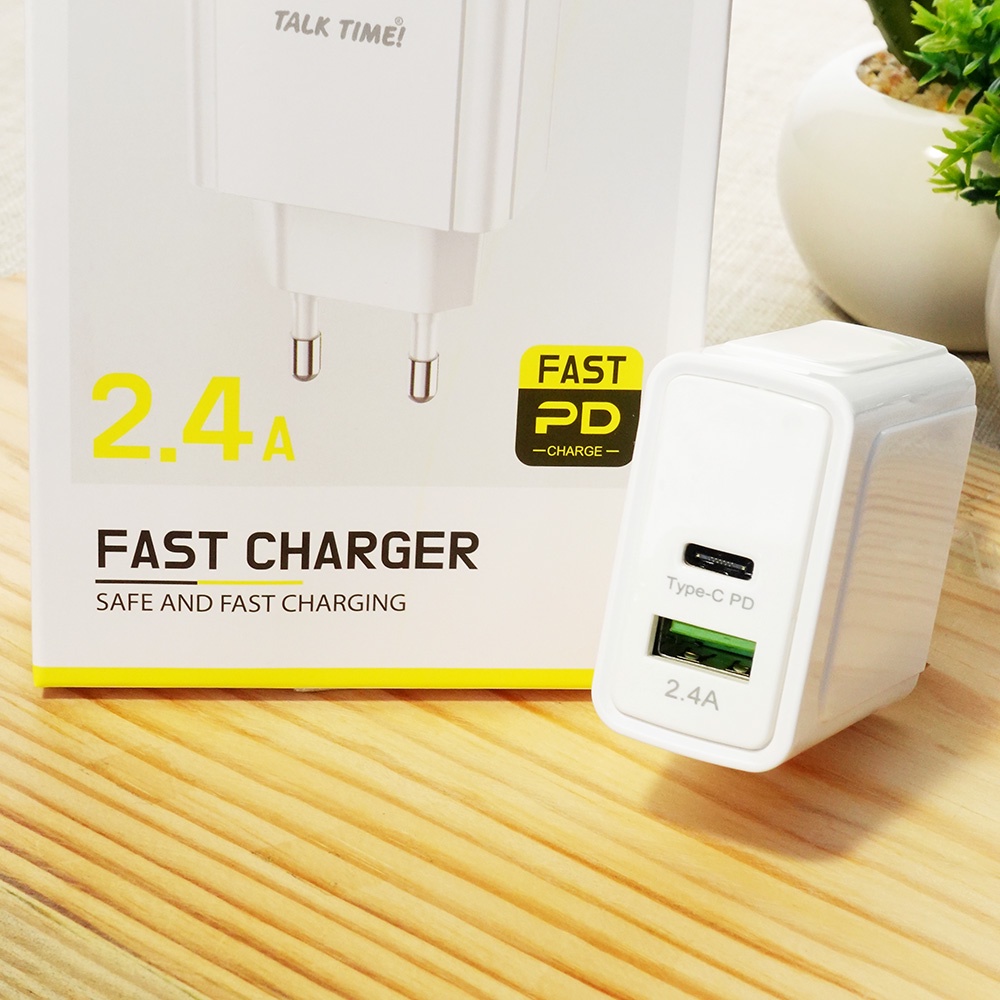 ADAPTOR CHAREGER KEPALA CHARGER USB TYPE-C 1 POWER DELIVERY HEAD TC TALKTIME UC1