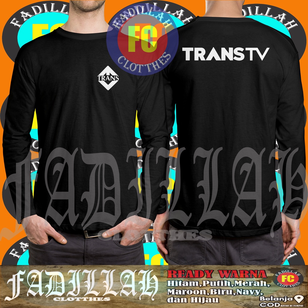 Kaos Baju TransTV Logo DB Lengan panjang Baju Perusahaan TV