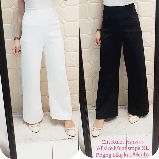 Cullote Highwaist Pants ( polos ) Muat sampe XL jumbo( celana kulot )