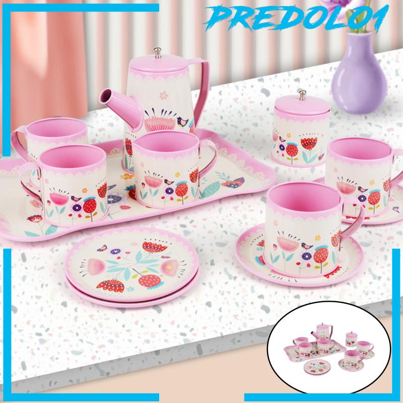 (Predolo1) 12pcs / Set Mainan Simulasi Teko + Cangkir Teh Untuk Anak Bermain Peran