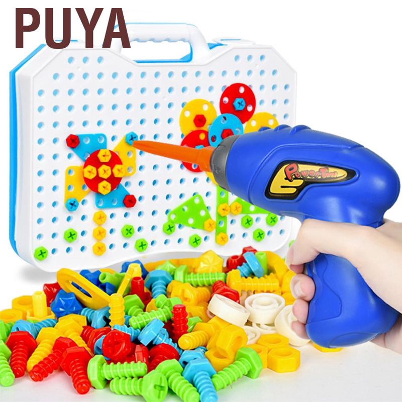 assembled building blocks electric drill toy for kids