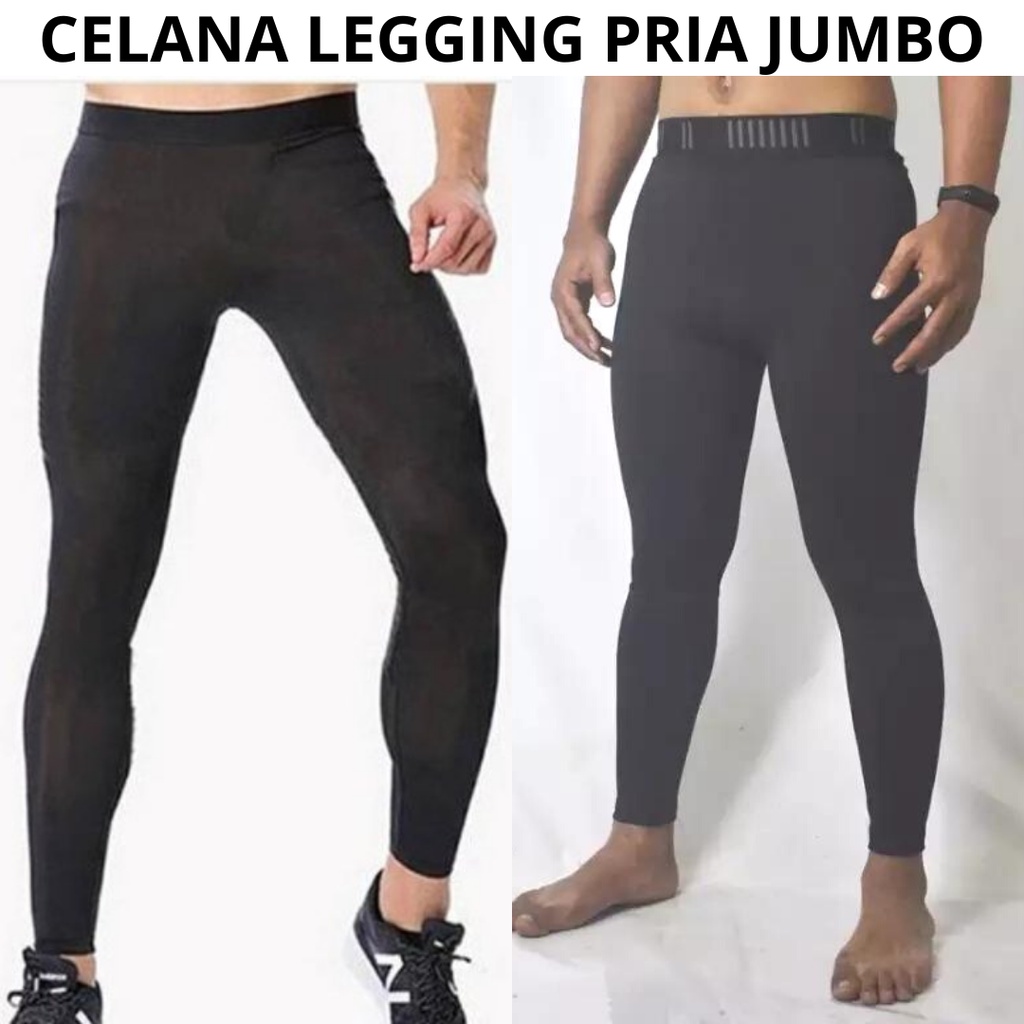 Celana Legging Pria Panjang XXL Jumbo Big Size Celana Olahraga Fitness Gym Baselayer Pria Besar