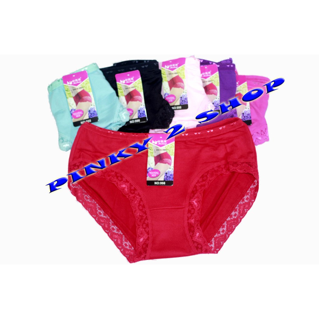 CELANA DALAM WANITA RENDA CANTIK KARET PINGGANG KECIL BAHAN KATUN SPANDEX LEMBUT DIPAKAI HARIAN