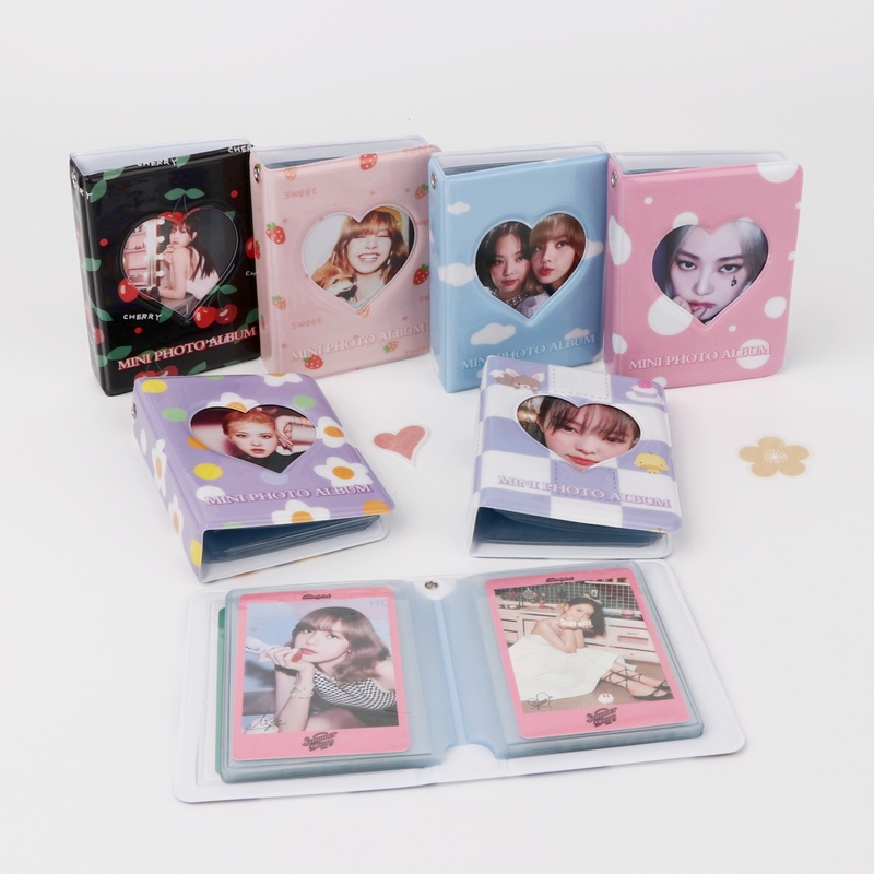 Album Foto Mini 3inch Photocard Heart Collect Book LOMO Card Holder Dengan 40kantong